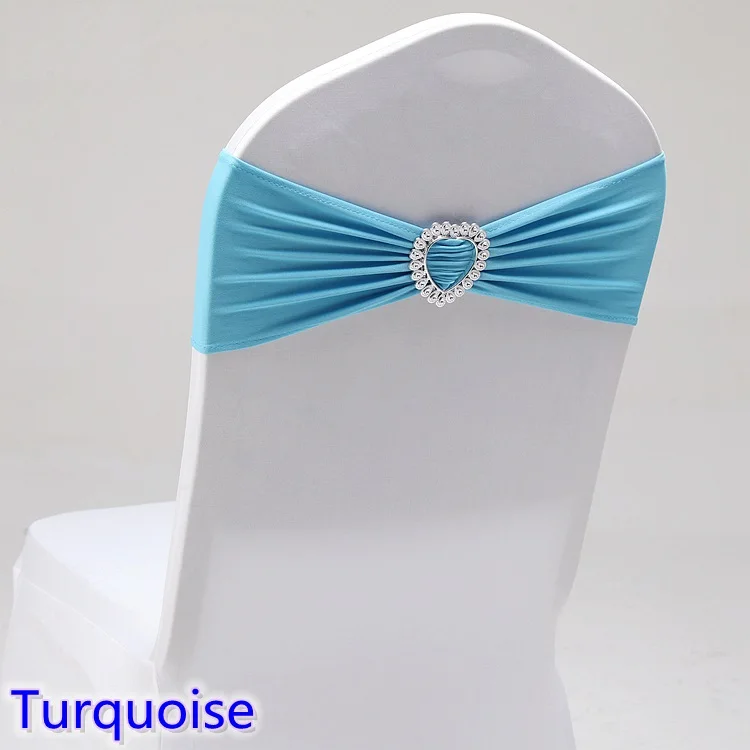 Turquoise Colour Spandex chair sash wedding chair sashes with Love