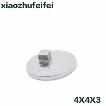 

1000pcs 4x4x3 small size N50 Grade Block Neodymium Magnet 4mm x 4mm x 3mm Super Strong Cuboid Rare Earth Magnets 4*4*3