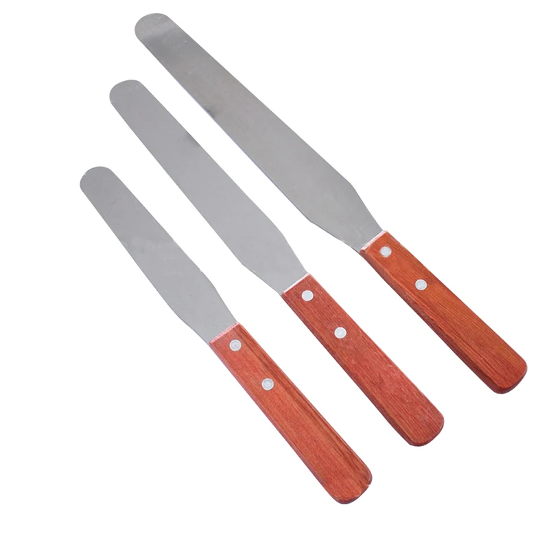 1PCS Cream Spatula Stainless steel Blade Wood Handle Icing Spatulas