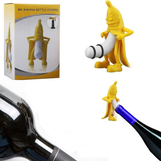 śmieszne Mr Banana Korek Butelki Wina Zestaw śluzy Korkociągi Soda