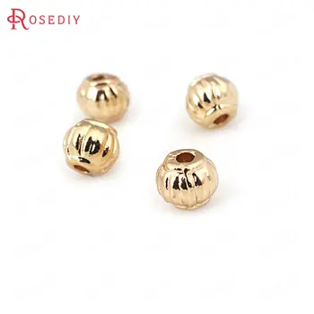 

10PCS 5x4MM 24K Champagne Gold Color Plated Brass Lantern Spacer Beads High Quality Diy Jewelry Accessories