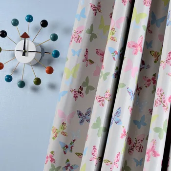 

Pink Butterfly Printed Blackout Curtains for Living Room Cartoon Drapes for Girls Kids Room Window Treatments Custom Size