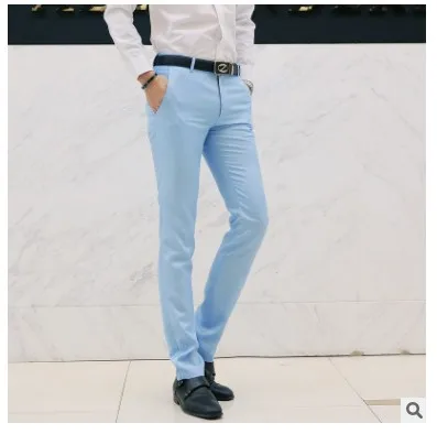 Sky blue Модный сексуальный бренд хорошего качества плюс размер 42 Sim Fit повседневные штаны мужская одежда военные мужские s джоггеры Королевский синий Kahki 7 цветов - Color: Sky blue