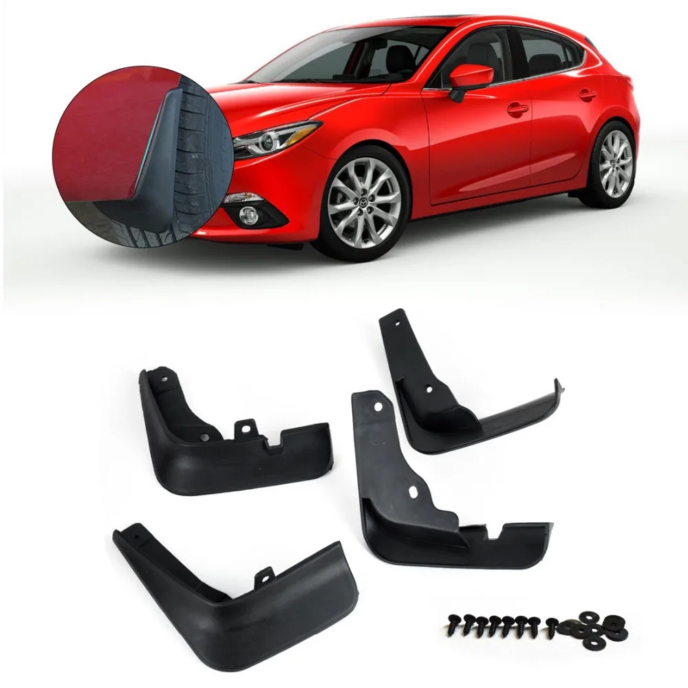 

4pcs MUD FLAPS FLAP SPLASH GUARDS MUDGUARD For Mazda 3 M3 Axela 2014-2017