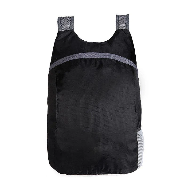 Unisex Folding Backpack Hiking Camping Bag Ultra Light 20L Outdoor Sport Backpack Waterproof Foldable Women Men Travel Backpack - Цвет: Black