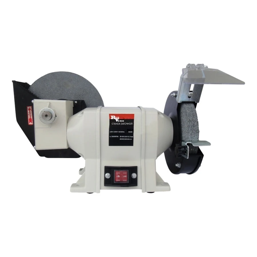 Машина заточная RedVerg RD-150 200A (Мощность 300 Вт, скорость вращения 2840 об/мин, круги 150х20х12,7(32)мм, вес 8.2 кг)