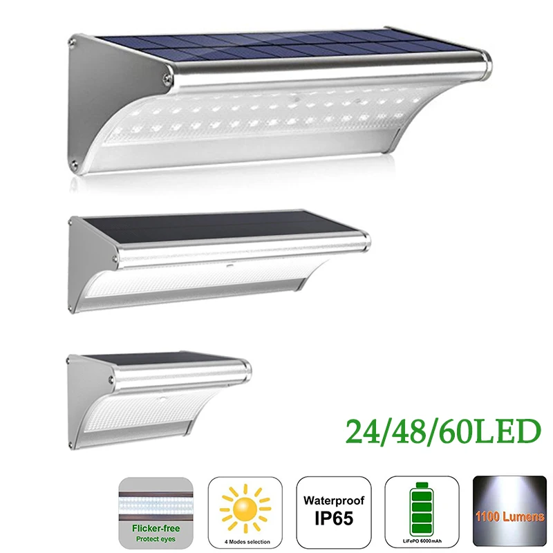 

60 LED Solar Light Garden Lamp Radar Motion Sensor Solar Panel Powered Energy Wall Lamp Outdoor Pathway Street Security Lights