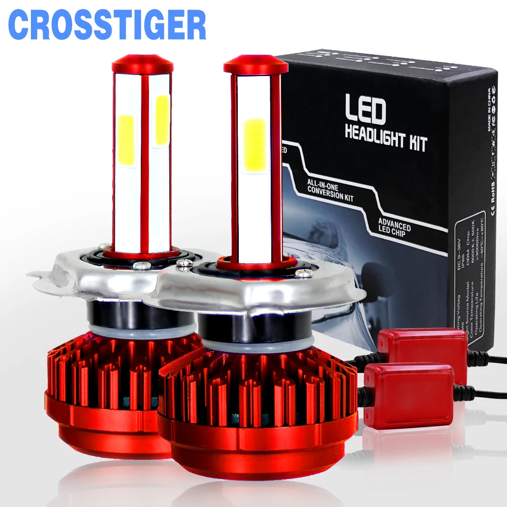 

6000K 8000LM COB Lamps 9003 HB2 H4 Led H11 H9 H8 Car LED Headlight 4 Side Lamp Light Bulb Headlamp