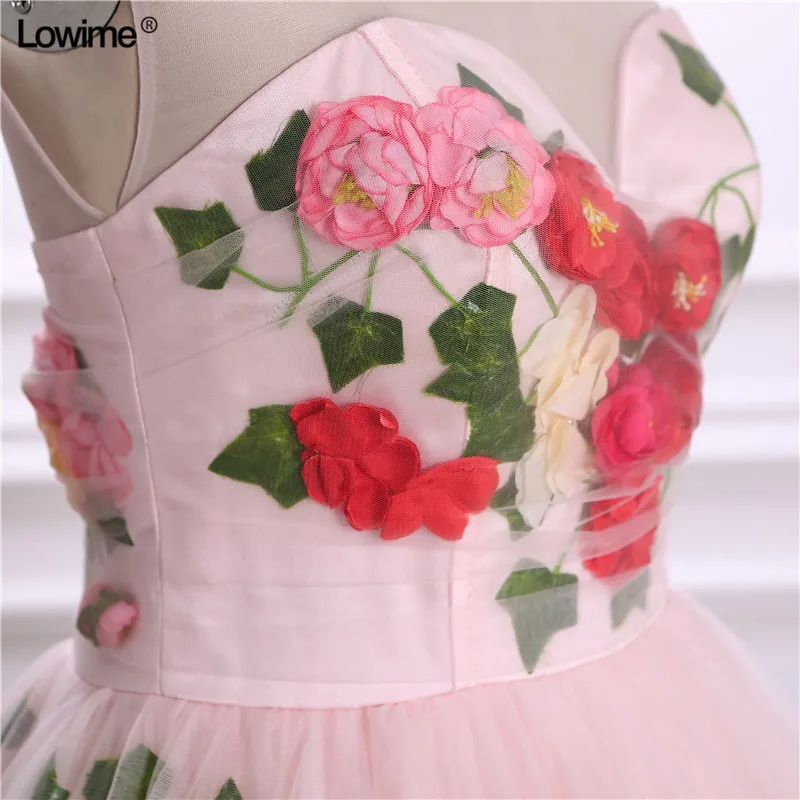 2018 New Arrival Scoop A Line Cocktial Dresses Handmade Flower Short vestidos Cocktail Dress (3)