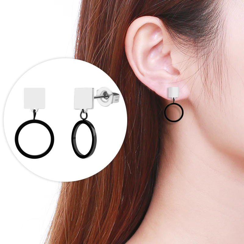 CHUKUI punk Christmas stainless steel geometric gold stud earrings earing fashion jewelry gifts for women girls wholesale (4)