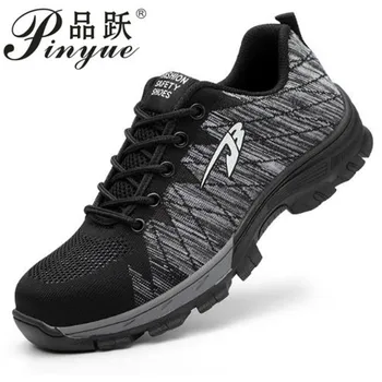 

Big Size 35-46 Men Casual Safety Shoes Steel Toe Work Shoes Men Breathable Puncture-proof Work Boots Fashion Safety Boots Men