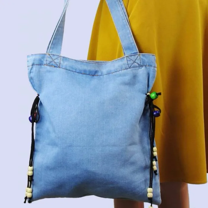 Bolsa de Compras Bolsas de Ombro Bolsas de Viagem Vintage Denim Boêmio Hobo Bolsala Hmong Bordados Bolsas Grande Colorido Pom Charme 1007 8 Vintage Denim Boêmio hobo sacola Hmong bordados