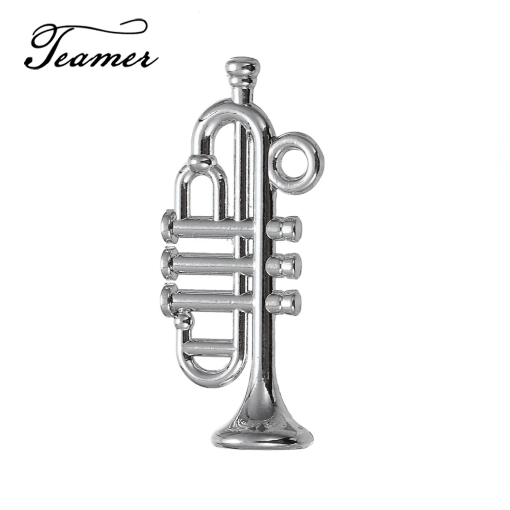 Teamer 20 шт./лот серебряный цвет музыкальный инструмент подвеска в форме трубы DIY фурнитура Аксессуары для ожерелья браслет серьги изготовление