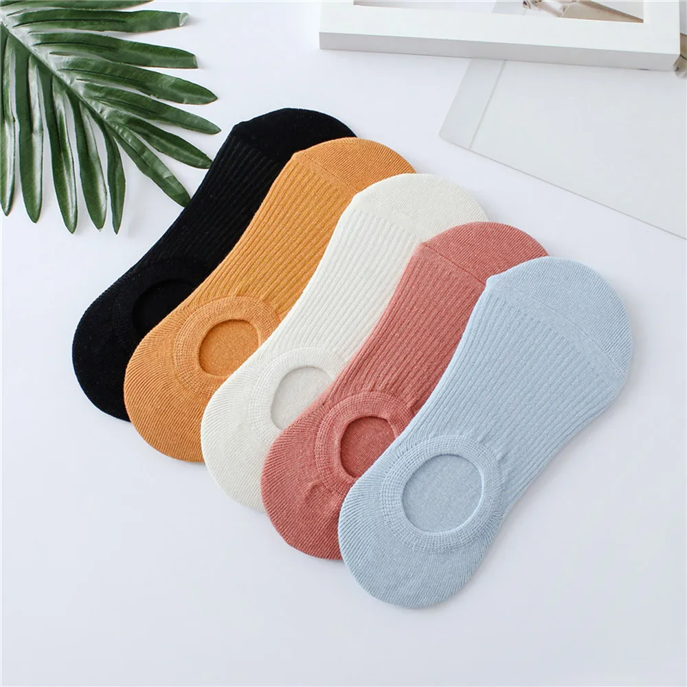 

1 Pairs Cotton Socks Women Low Cut Ankle Socks Invisible Boat Socks Breathable Comfortable Solid Color Black White Chaussette