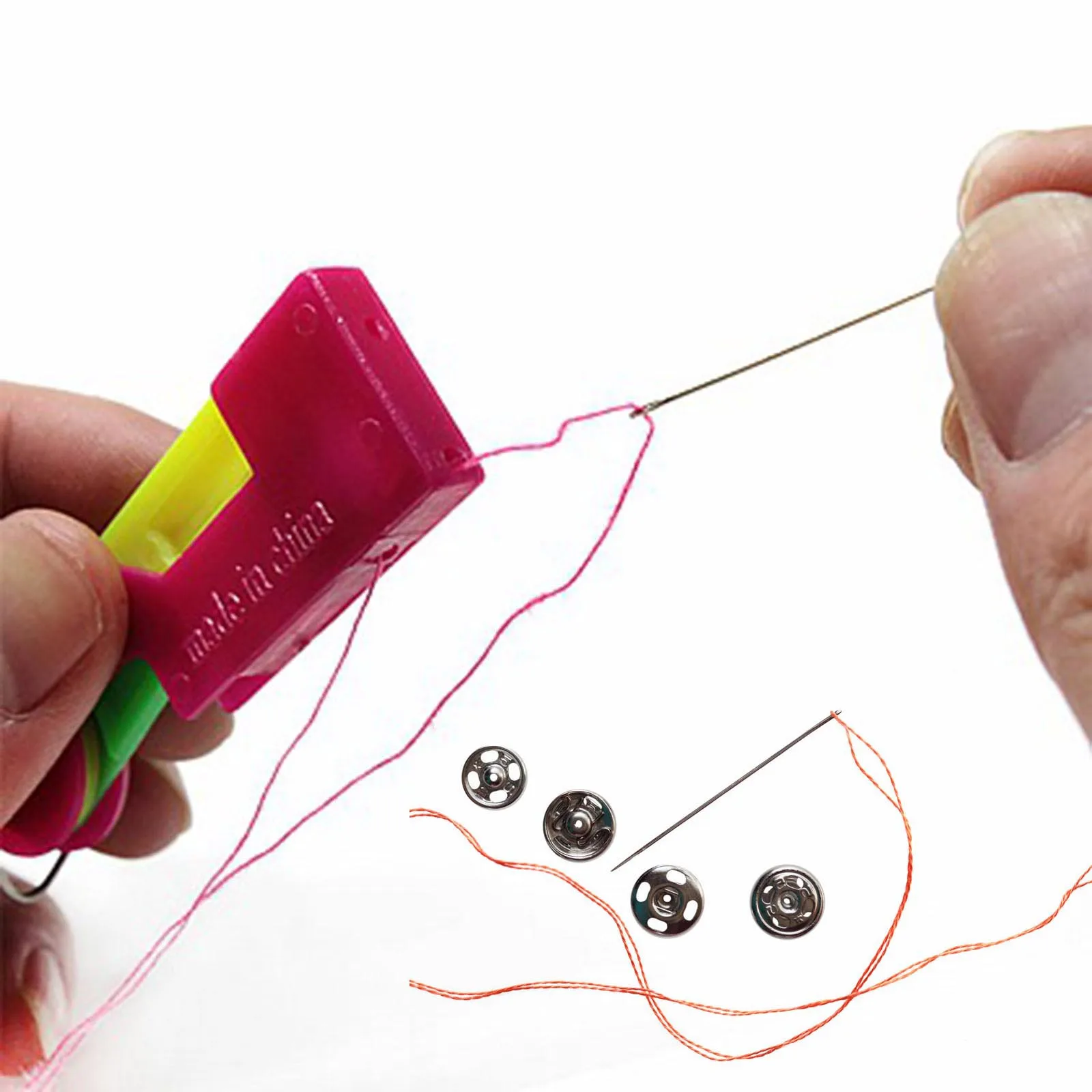 TAOYUN 5 Stück Automatic Needle Threader Guide Nähen Nadeleinfädel-Einfädelhilfe für ältere Menschen beim Nähen und Handnähen Farbe zufällig 