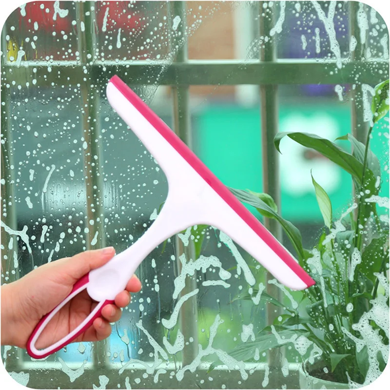 Window Glass Cleaning Wiper Brush Eco-Friendly Soft Glass Scraper Glass Wiper Cleaner Helper Household Cleaning Tool