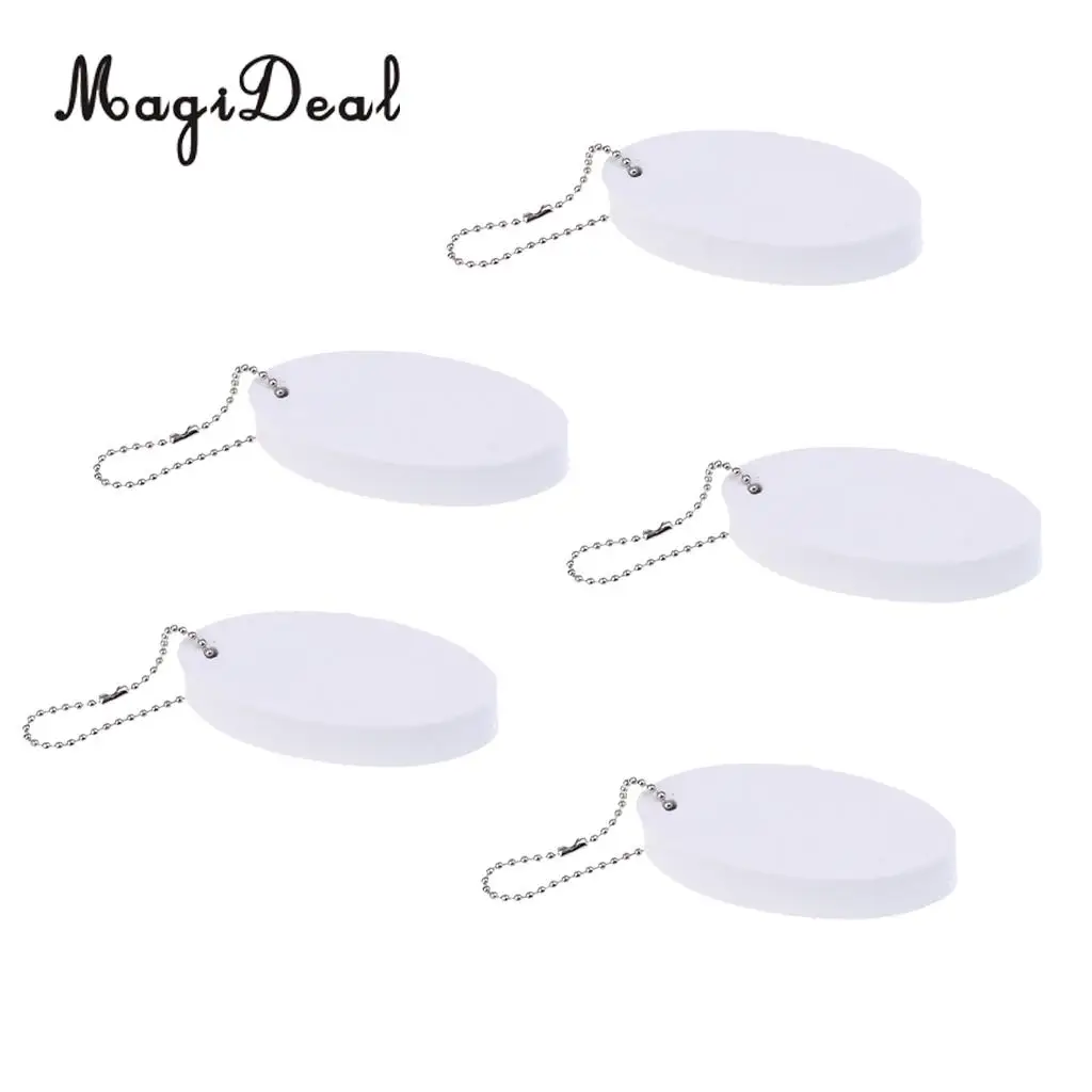 MagiDeal 5 Pieces Marine Outboard Swimming Floating Keyring Sailing Kayak Fishing- Surfboard White