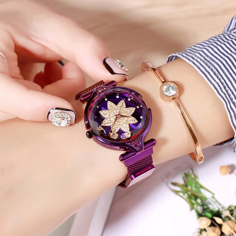 

2018 new fashion luxury steel belt women's watch luxury diamond women's watch waterproof business watch
