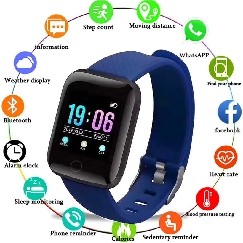Smartwatch Waterproof Sports Watch Heart Rate Monitor Smart Watch Blood Pressure Smart Watch Men Women WhatsApp Dropshipping