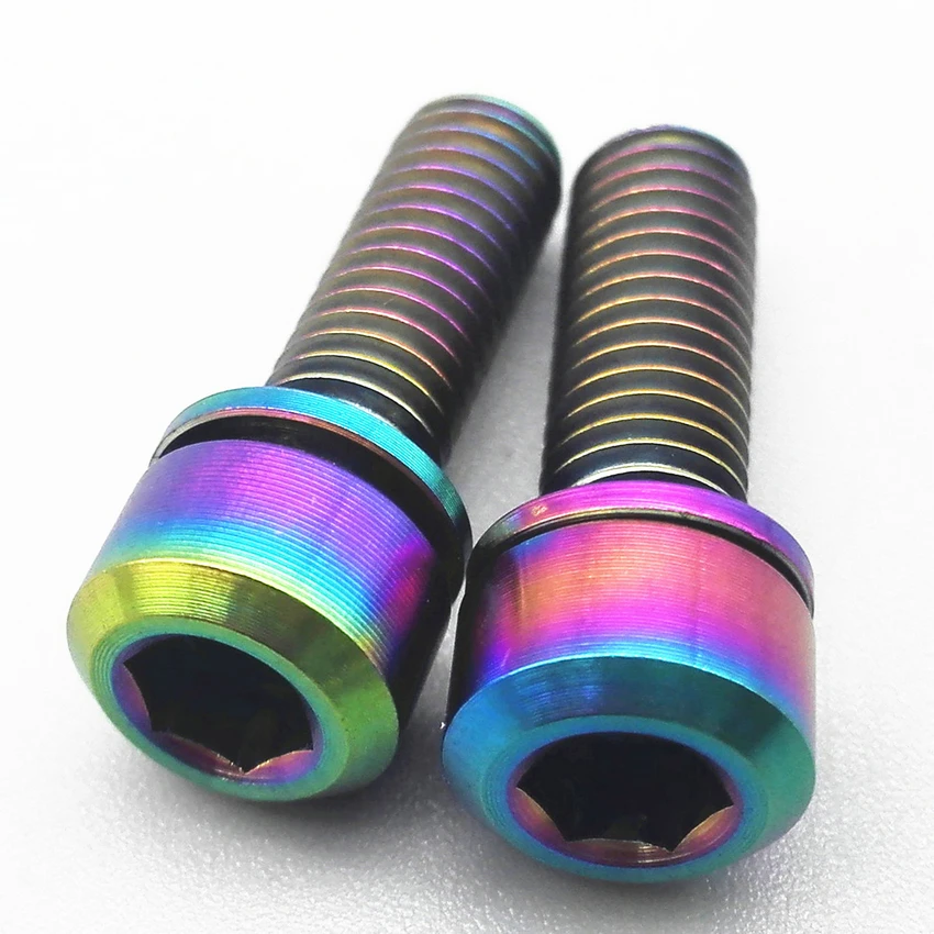 Titanium bolts M6 x 35mm w/. Captive Washer Gold color Column Head