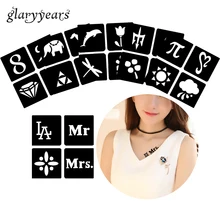 6 листов полая хна тату трафарет аэрограф картина мультфильм слон Алмазный Узор Рисование пастой Менди тату трафарет G#14