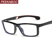 Peekaboo анти синие компьютерные очки для мужчин tr90 прозрачные линзы леопардовая черная оправа прямоугольные солнцезащитные очки оптические