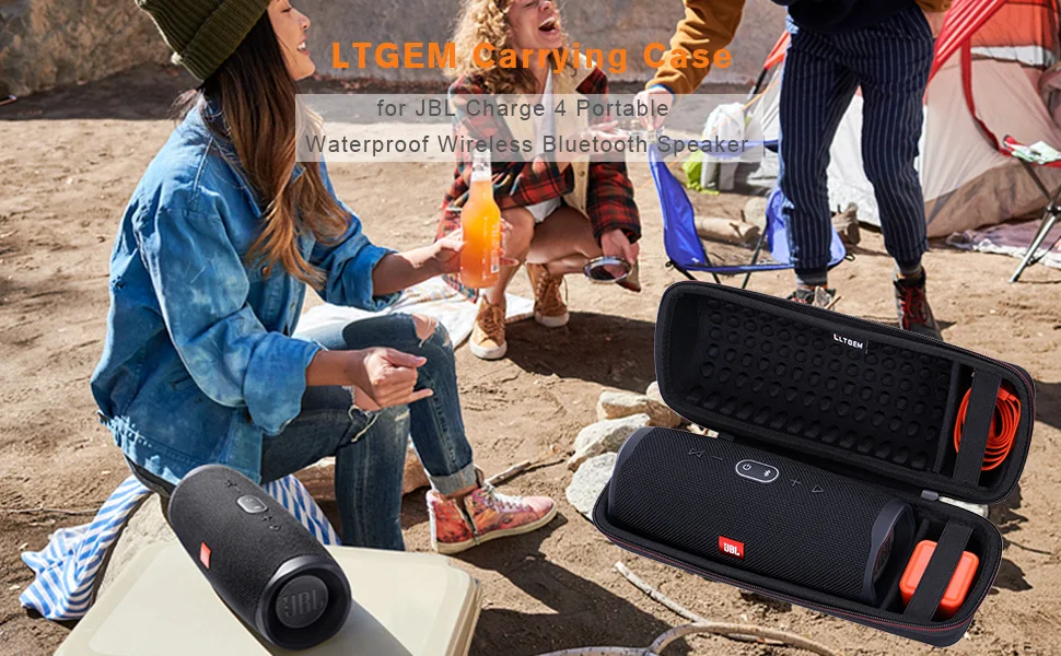 LTGEM Черный EVA водонепроницаемый чехол для JBL Charge 4 Портативный водонепроницаемый беспроводной Bluetooth динамик