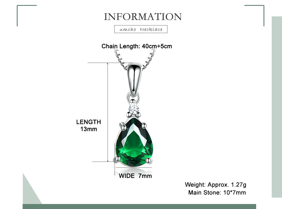 UMCHO Emerald 925 sterling silvernecklace for women NUJ54E-1-pc (2)