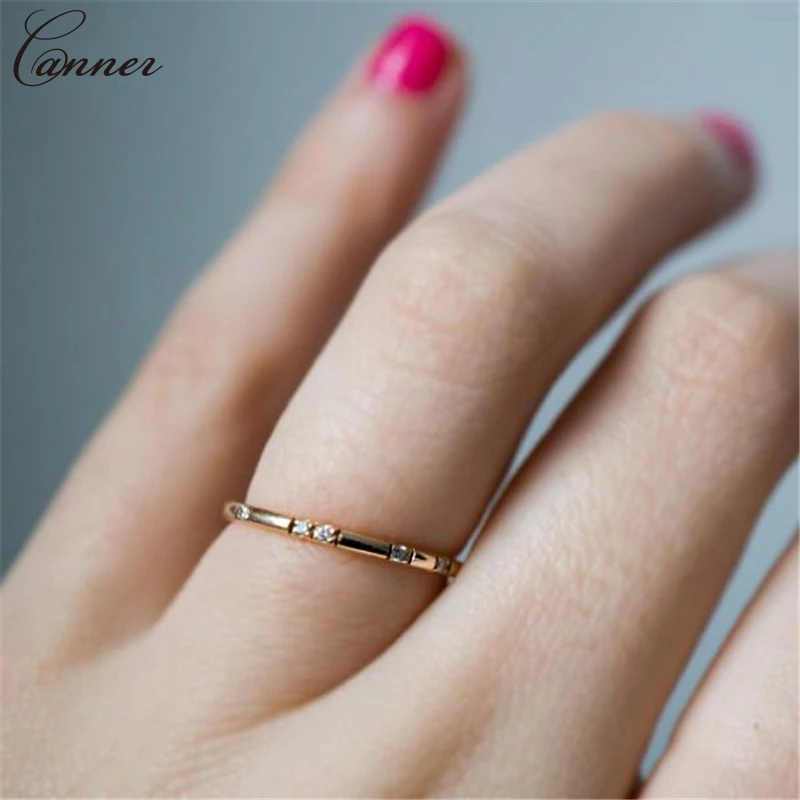 Engagement Rings for Women Girls Micro Cubic Zirconia Ring Gold CZ Wedding Band Ring Jewelry Brithday Gifts anillos mujer Q40