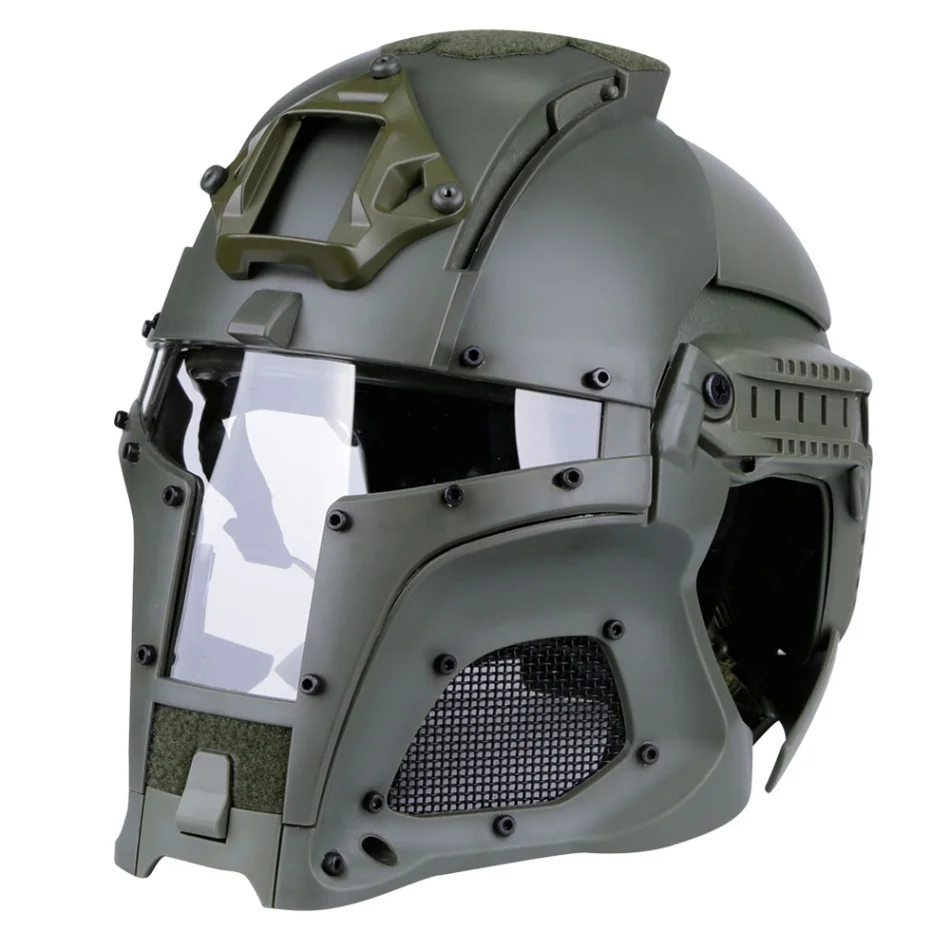 Железный рыцарский Шлем тактический военный шлем боковая рейка NVG Shroud база передачи спорта на открытом воздухе армейский Combat Airsoft Пейнтбол мото - Цвет: Green