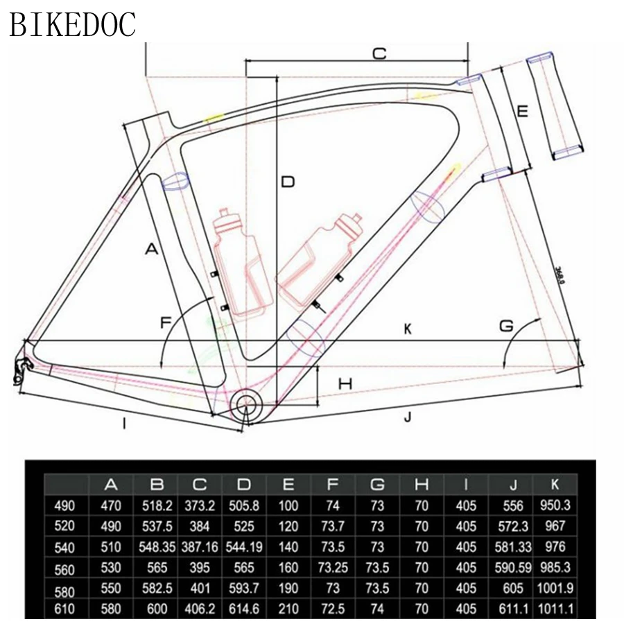 Cheap BIKEDOC Carbon Aero Road Frame 700C And Carbon Road Bike Frame Chinese Carbon Frames 7