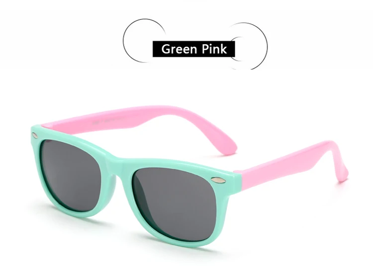 WarBLade TR90, гибкие детские солнцезащитные очки, поляризационные, для детей, для детей, защитное покрытие, солнцезащитные очки, UV400, очки для младенцев, oculos de sol - Цвет линз: green pink