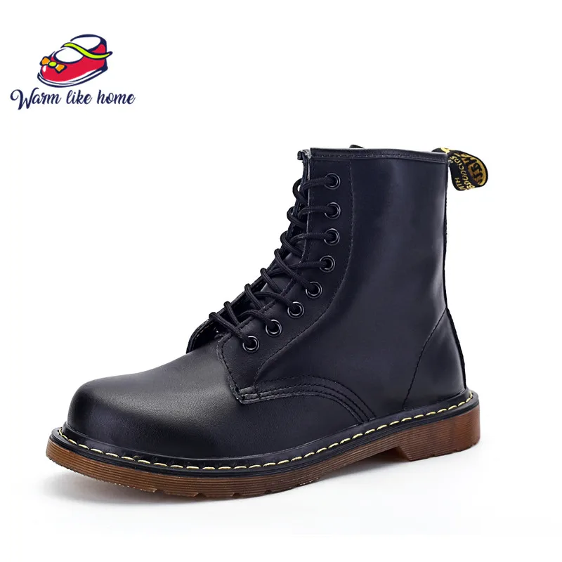 

Warm like home Brand Men's Boots Dr. Martens Leather Winter Shoes Motorcycle Mens Ankle Boot Doc Martins Fur Men Oxfords Shoe