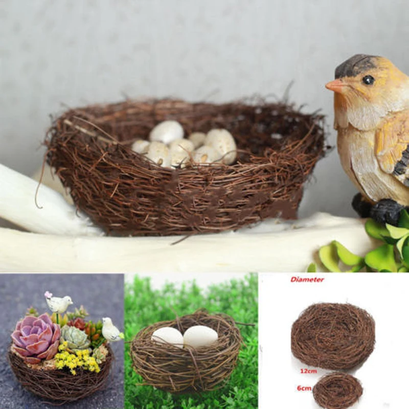 

Handmade Vine Brown Bird Nest House Home Nature Craft Holiday Decoration