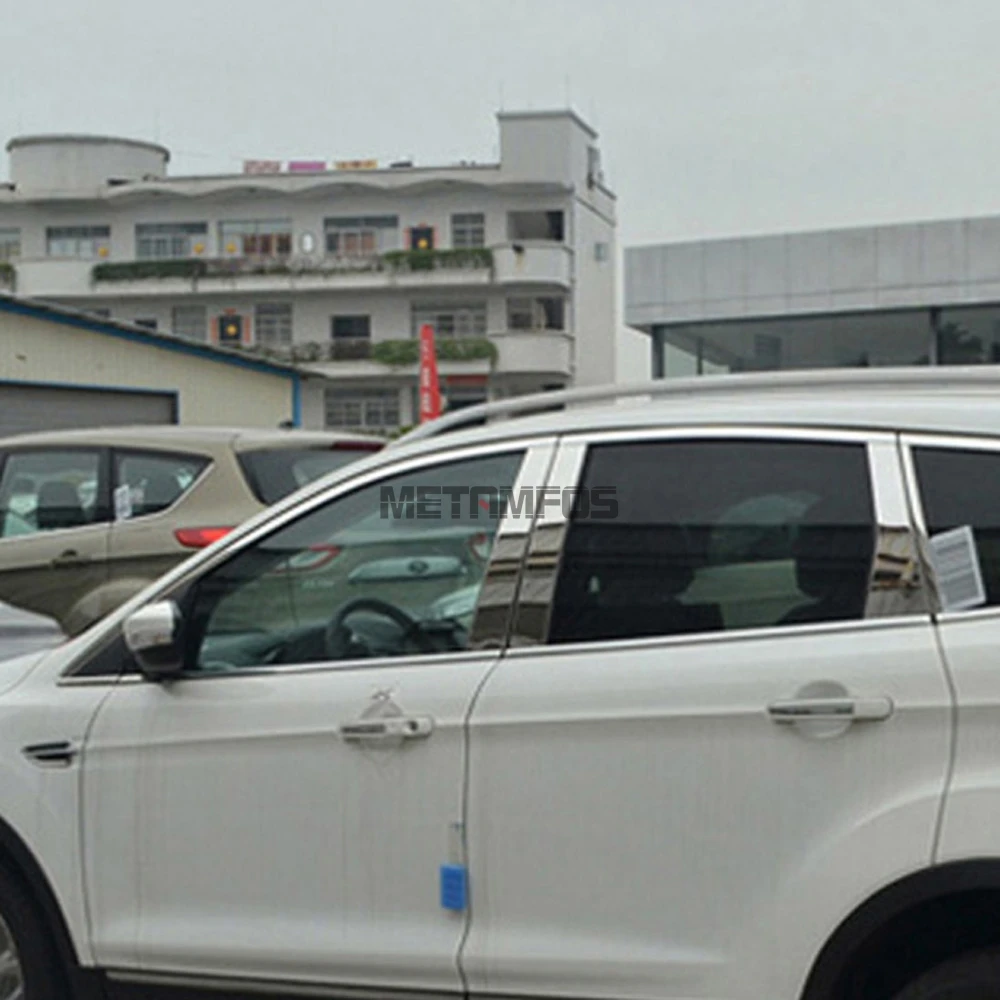 Для Ford Kuga ESCAPE 2013 Нержавеющая сталь Полный оконной рамы литья отделкой с центральные столбы полосы внешние аксессуары
