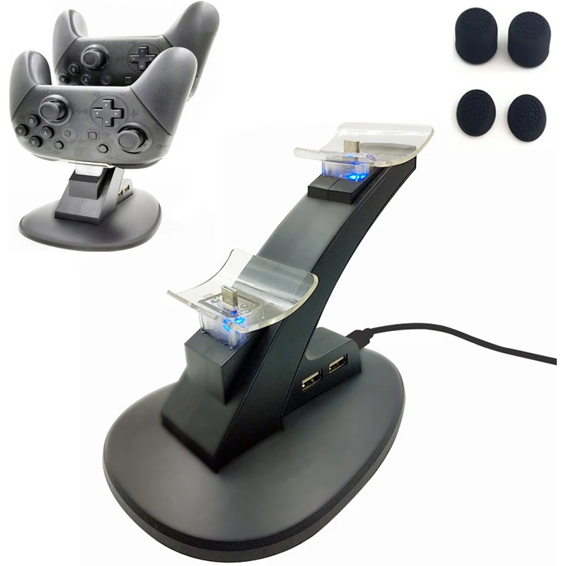 Новый переключатель Pro LED DUAL USB зарядное устройство док-станция Подставка для Nintendo
