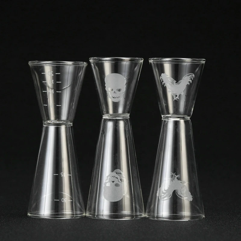 Hand Carved Glass Jigger Bar Tools Bar Accessoriesin Bar Measures from