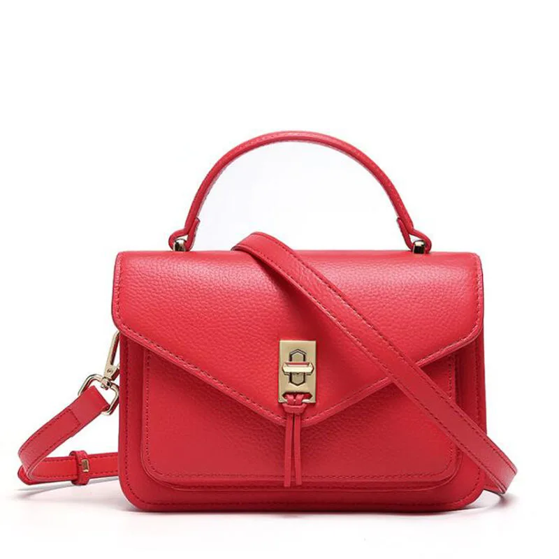 

2019 new Genuine Leather bag female Korean version of the wild first layer leather slung fashion Simple shoulder bag handbag