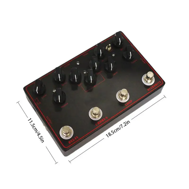 4 en 1 Guitarra efectos integrados retardo + Chorus + lazo + Overdrive Guitarra efecto Pedal Guitarra eléctrica parte y accesorios