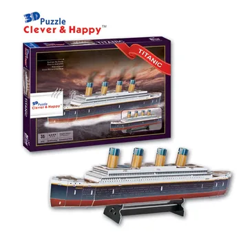 

Candice guo! 3D puzzle clever & happy paper model DIY assemble toy Titanic ship boat birthday Christmas gift 1pc