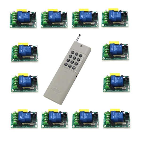 

220V 1CH 30A RF wireless remote control switch 12 receiver &1 transmitter Light Lamp LED Switch Relay Momentary Toggle SKU: 5514