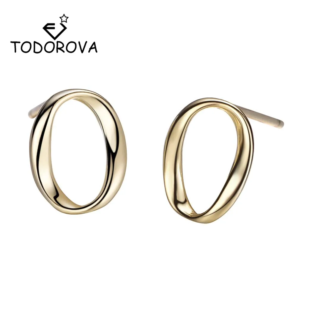 

Todorova Oval Geometric Stud Earrings for Women Minimalist Earring Female Wholesale Jewelry New Arrival