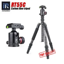 RT55C 12 kg de carga de fibra de carbono portátil tripé de câmera DSLR vídeo fotografia de viagem tripé com bola de cabeça para Canon Nikon sony