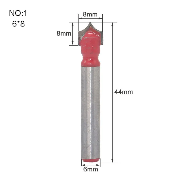 1 шт., 6 мм хвостовик, инструменты с ЧПУ, твердосплавные круглые носовые биты, круглые концевые резаки, шейкер, резак, инструменты для деревообработки - Длина режущей кромки: NO1