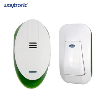 Home Office Wireless Electric Dingdong Ring Doorbell AC 220V 1 Plug-in Receiver 1 Push Button Transmitter 150m Receive Range