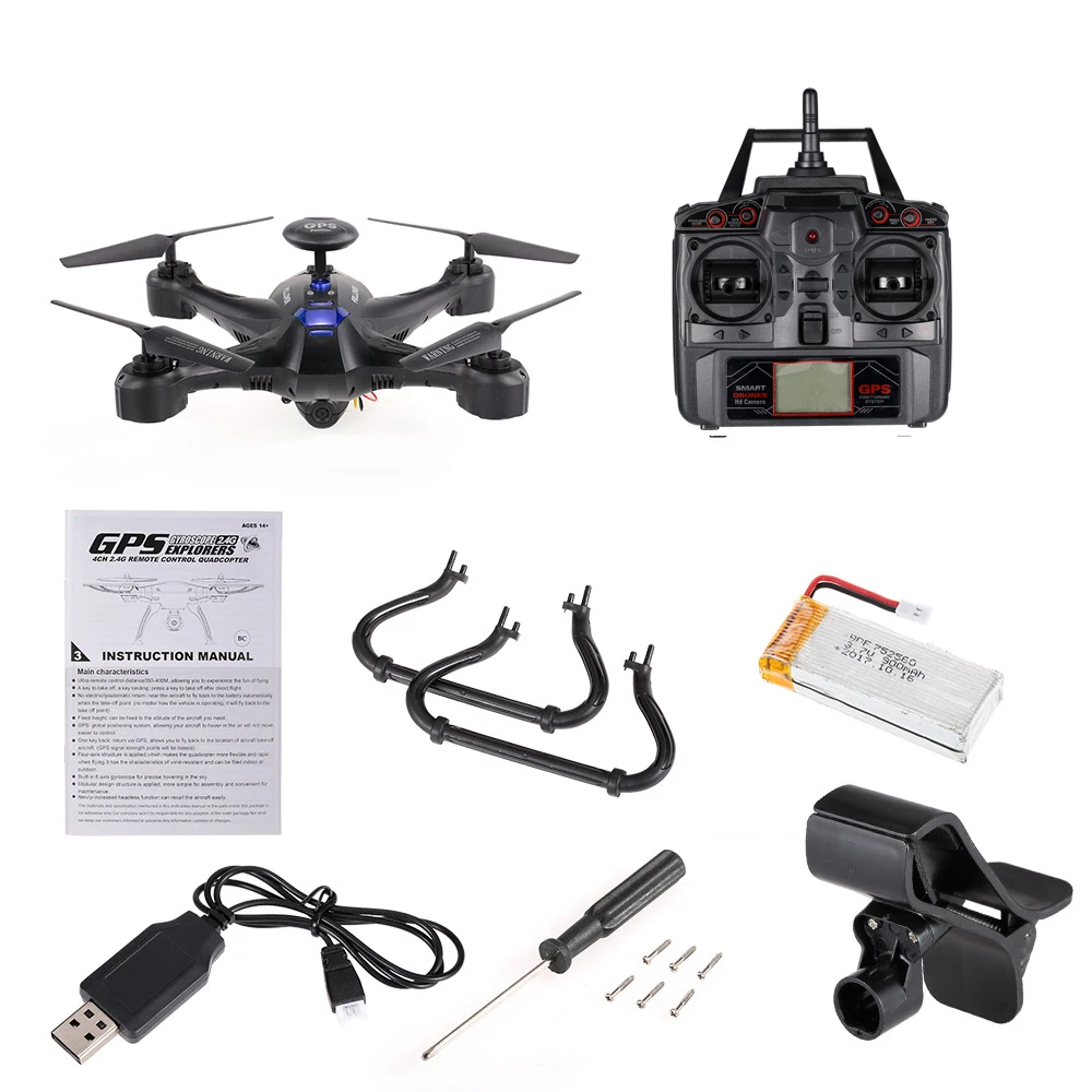 5 8G Дрон Selfie X191 2 4G 4CH 2.0MP с камерой HD FPV GPS RTH стабилизация высоты Радиоуправляемый