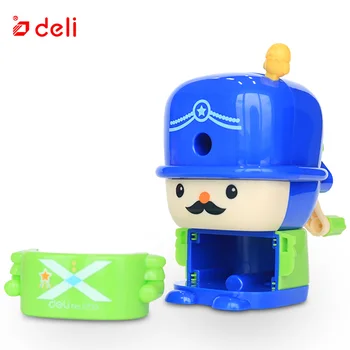 

Deli stationery pencil sharpener 1 Pc Cartoon Soldier Pencil Sharpeners For Kids Plastic Candy Color Mechanical Pencil Cutter