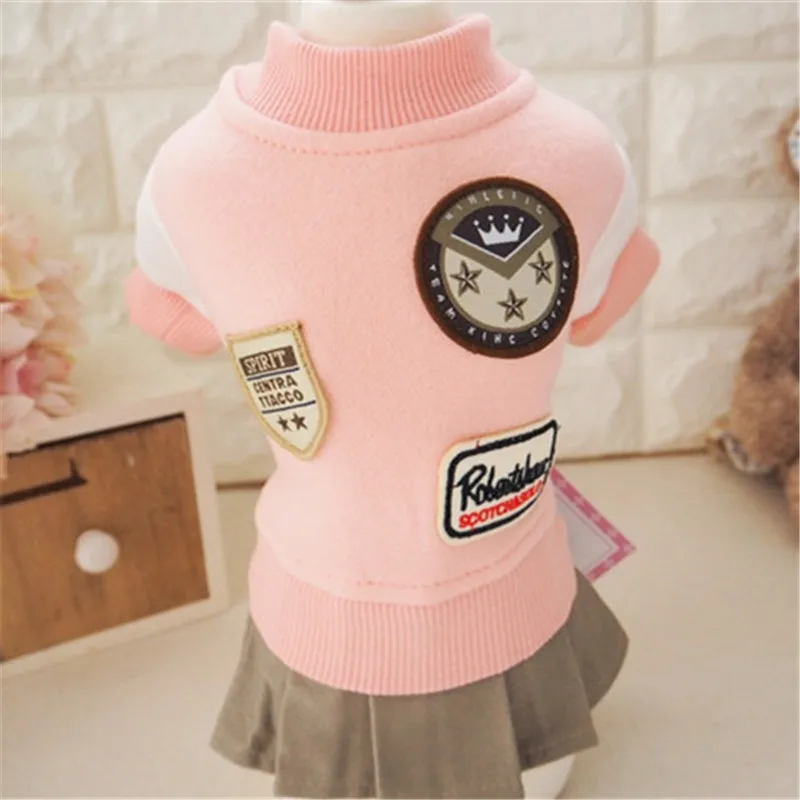 

Fashion Winter Dog Dress Cute 100% Cotton College Wind Lovers Outfit Dress for Small Dog Pet Clothes Pet Supplies (pink,blue)