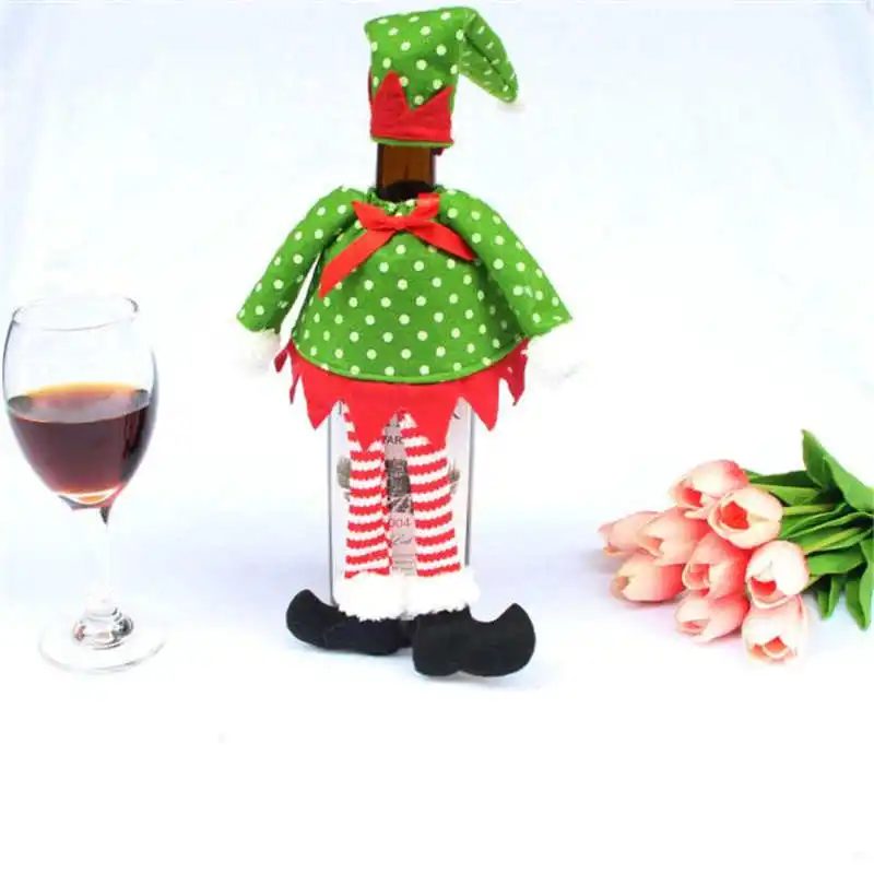 1Set Wine Hold Bottle Cover Decoration Home Party Christmas Elf Wine Bag 2018 #2N4 (4)