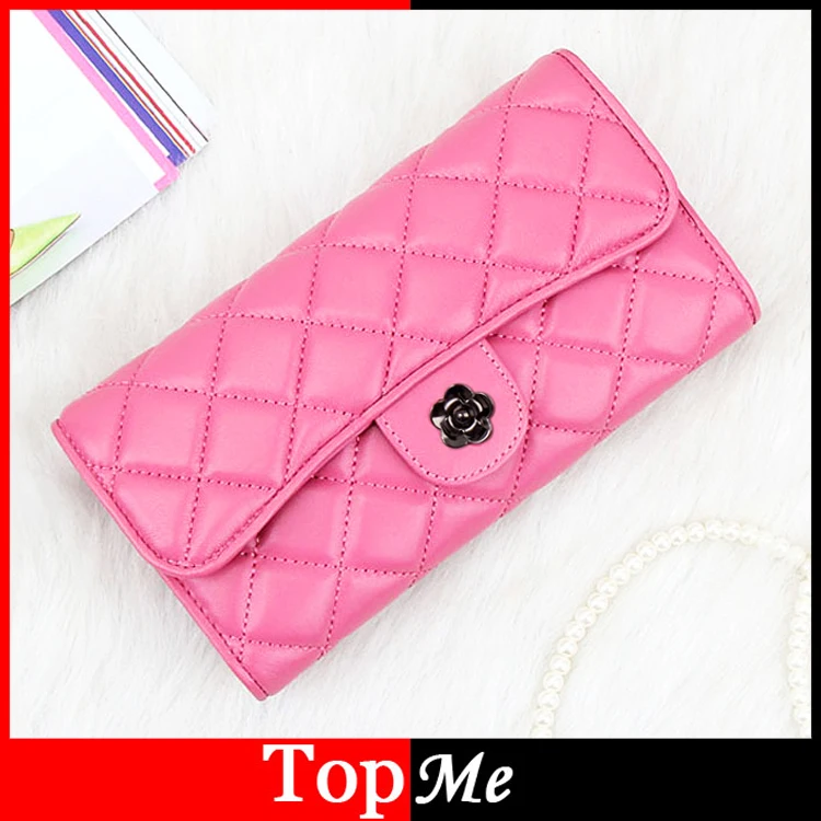 

New Women Wallet Plaid PU Leather Flower Lady Handbags Coin Purse Woman Clutch Wallet Card Holder Burse Bags Carteira Feminina